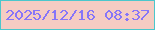 文字の大きさ：3、枠の色：4bc7cc、背景の色：f5ccc3、文字の色：8775f8 無料ブログパーツのブログ時計