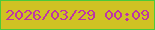 文字の大きさ：4、枠の色：4bca3a、背景の色：d0c223、文字の色：be34a5 無料ブログパーツのブログ時計