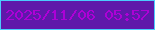 文字の大きさ：2、枠の色：4bcbfd、背景の色：5f18aa、文字の色：ad01d6 無料ブログパーツのブログ時計