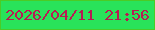 文字の大きさ：2、枠の色：4bcc26、背景の色：29e35a、文字の色：b81b53 無料ブログパーツのブログ時計