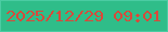 文字の大きさ：5、枠の色：4bcca3、背景の色：2fbd89、文字の色：d9493a 無料ブログパーツのブログ時計