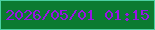 文字の大きさ：4、枠の色：4bd0a3、背景の色：0b7b31、文字の色：9a12e5 無料ブログパーツのブログ時計