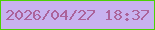 文字の大きさ：4、枠の色：4bd104、背景の色：c8b2ef、文字の色：ab639b 無料ブログパーツのブログ時計