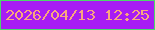 文字の大きさ：3、枠の色：4bd86b、背景の色：a71cf4、文字の色：faa77d 無料ブログパーツのブログ時計