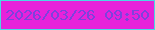文字の大きさ：3、枠の色：4bd8e3、背景の色：e722da、文字の色：7e41dd 無料ブログパーツのブログ時計