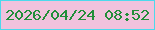 文字の大きさ：1、枠の色：4bd9ec、背景の色：f0c2dd、文字の色：228e39 無料ブログパーツのブログ時計