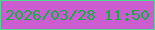 文字の大きさ：2、枠の色：4bdb90、背景の色：cc5dd1、文字の色：12af44 無料ブログパーツのブログ時計