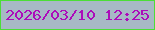 文字の大きさ：3、枠の色：4bde37、背景の色：a7b9c5、文字の色：ac0cba 無料ブログパーツのブログ時計