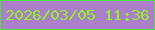 文字の大きさ：1、枠の色：4be33b、背景の色：ab7fca、文字の色：90f125 無料ブログパーツのブログ時計
