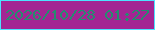 文字の大きさ：5、枠の色：4be3ff、背景の色：a32593、文字の色：258c6f 無料ブログパーツのブログ時計