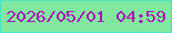 文字の大きさ：1、枠の色：4be4c3、背景の色：82e8a0、文字の色：a815b4 無料ブログパーツのブログ時計