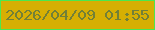 文字の大きさ：3、枠の色：4be74f、背景の色：d6af03、文字の色：728037 無料ブログパーツのブログ時計