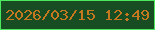 文字の大きさ：4、枠の色：4be85d、背景の色：184c23、文字の色：c5781f 無料ブログパーツのブログ時計