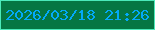 文字の大きさ：5、枠の色：4be9ba、背景の色：057643、文字の色：03a9f9 無料ブログパーツのブログ時計
