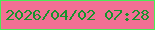 文字の大きさ：5、枠の色：4bea57、背景の色：f26f94、文字の色：17932d 無料ブログパーツのブログ時計