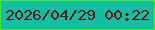 文字の大きさ：1、枠の色：4beb2c、背景の色：11bea3、文字の色：611812 無料ブログパーツのブログ時計