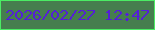 文字の大きさ：4、枠の色：4bec64、背景の色：467e4e、文字の色：541fd7 無料ブログパーツのブログ時計