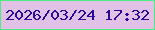 文字の大きさ：1、枠の色：4bec81、背景の色：e1c1e5、文字の色：290b99 無料ブログパーツのブログ時計