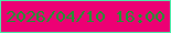 文字の大きさ：5、枠の色：4bedaa、背景の色：ed0074、文字の色：199930 無料ブログパーツのブログ時計
