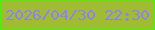 文字の大きさ：2、枠の色：4bf108、背景の色：a0bc33、文字の色：8f7ff9 無料ブログパーツのブログ時計