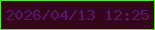 文字の大きさ：3、枠の色：4bf112、背景の色：35051b、文字の色：58176f 無料ブログパーツのブログ時計