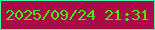 文字の大きさ：4、枠の色：4bf59c、背景の色：aa0b46、文字の色：42eb04 無料ブログパーツのブログ時計