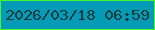 文字の大きさ：4、枠の色：4bf630、背景の色：039bb5、文字の色：173b3e 無料ブログパーツのブログ時計