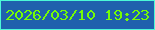 文字の大きさ：5、枠の色：4bf9d7、背景の色：1f61ad、文字の色：75fc05 無料ブログパーツのブログ時計