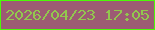 文字の大きさ：4、枠の色：4bfa07、背景の色：9c5c73、文字の色：92c84e 無料ブログパーツのブログ時計