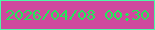 文字の大きさ：4、枠の色：4bfaa6、背景の色：ce499e、文字の色：23e759 無料ブログパーツのブログ時計
