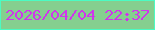 文字の大きさ：4、枠の色：4bfbc3、背景の色：85cf8f、文字の色：d035ec 無料ブログパーツのブログ時計