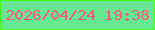 文字の大きさ：1、枠の色：4bfc1a、背景の色：66e791、文字の色：f95e82 無料ブログパーツのブログ時計