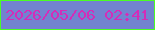 文字の大きさ：2、枠の色：4bfd24、背景の色：7283d0、文字の色：d42cb8 無料ブログパーツのブログ時計