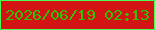 文字の大きさ：1、枠の色：4bfe56、背景の色：d21415、文字の色：34c002 無料ブログパーツのブログ時計