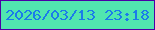文字の大きさ：1、枠の色：4c00a6、背景の色：51e6af、文字の色：1b7bea 無料ブログパーツのブログ時計