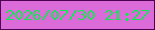 文字の大きさ：5、枠の色：4c0155、背景の色：da6bd9、文字の色：12e653 無料ブログパーツのブログ時計