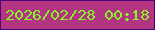文字の大きさ：4、枠の色：4c0178、背景の色：b33582、文字の色：87f427 無料ブログパーツのブログ時計