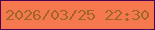 文字の大きさ：2、枠の色：4c0252、背景の色：f6784e、文字の色：a06629 無料ブログパーツのブログ時計