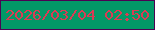 文字の大きさ：5、枠の色：4c0253、背景の色：029967、文字の色：d93b54 無料ブログパーツのブログ時計