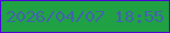 文字の大きさ：1、枠の色：4c02d7、背景の色：20a143、文字の色：4063ad 無料ブログパーツのブログ時計