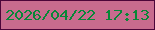 文字の大きさ：5、枠の色：4c0539、背景の色：c86b8e、文字の色：088738 無料ブログパーツのブログ時計