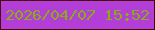 文字の大きさ：5、枠の色：4c0605、背景の色：b23ed7、文字の色：8aad15 無料ブログパーツのブログ時計