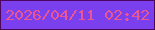 文字の大きさ：4、枠の色：4c065e、背景の色：7a40ed、文字の色：ea5694 無料ブログパーツのブログ時計