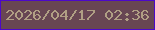 文字の大きさ：1、枠の色：4c08ca、背景の色：684653、文字の色：b09f84 無料ブログパーツのブログ時計