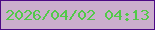 文字の大きさ：2、枠の色：4c0985、背景の色：cbaecd、文字の色：52c949 無料ブログパーツのブログ時計