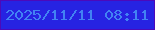文字の大きさ：4、枠の色：4c09ba、背景の色：2623e2、文字の色：4282f3 無料ブログパーツのブログ時計