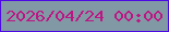 文字の大きさ：3、枠の色：4c09e4、背景の色：8199a5、文字の色：bc1683 無料ブログパーツのブログ時計