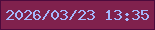 文字の大きさ：2、枠の色：4c0a3c、背景の色：80214d、文字の色：a5b7fd 無料ブログパーツのブログ時計