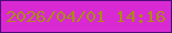 文字の大きさ：2、枠の色：4c0c77、背景の色：d929d3、文字の色：ab8a15 無料ブログパーツのブログ時計