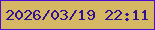 文字の大きさ：4、枠の色：4c0cd8、背景の色：d6b864、文字の色：301194 無料ブログパーツのブログ時計